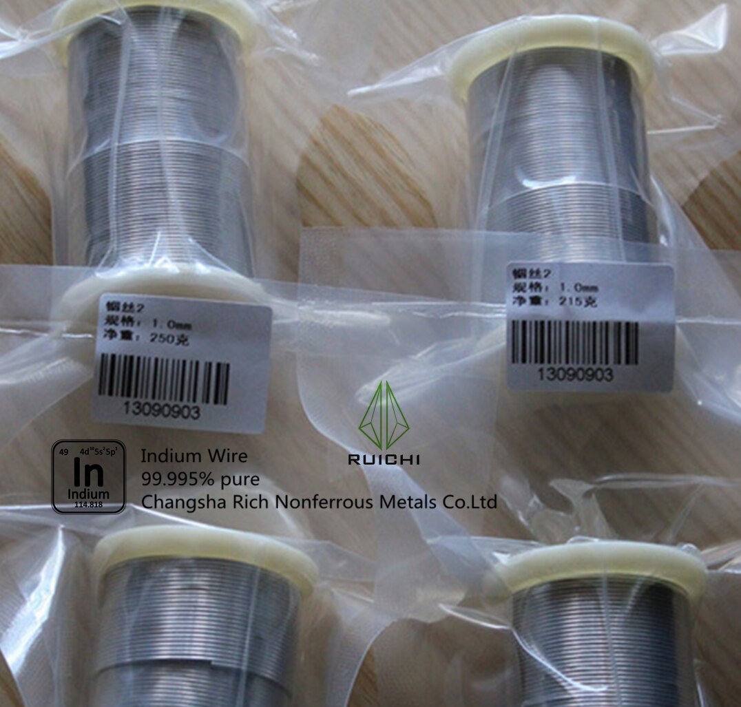 RUICHI 99.995% purity 1mm dia Indium Wire 1000g = 175 meters