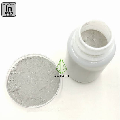 RUICHI 99.99% 순도 -325mesh 요소 49 인듐 금속 분말 1000g