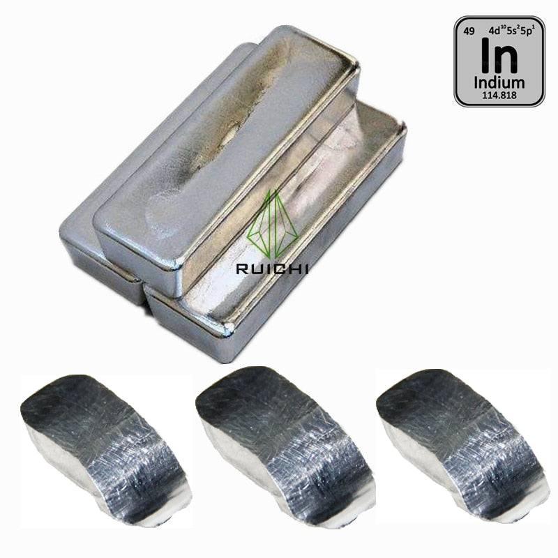 Indium Metal block 99.995% pure Element 49, Indium metal ingot