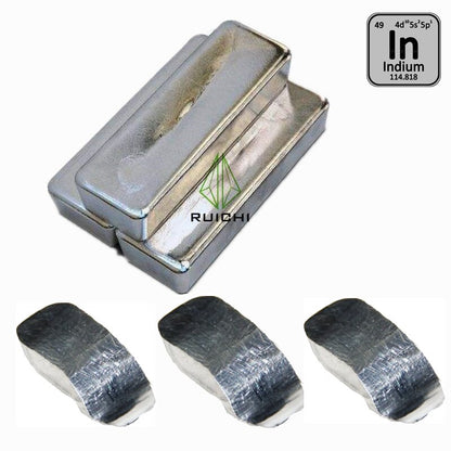 99,995% Purity 5g 10g 20g 50g 100g Indium metal Element 49 Indium Ingot Indium block