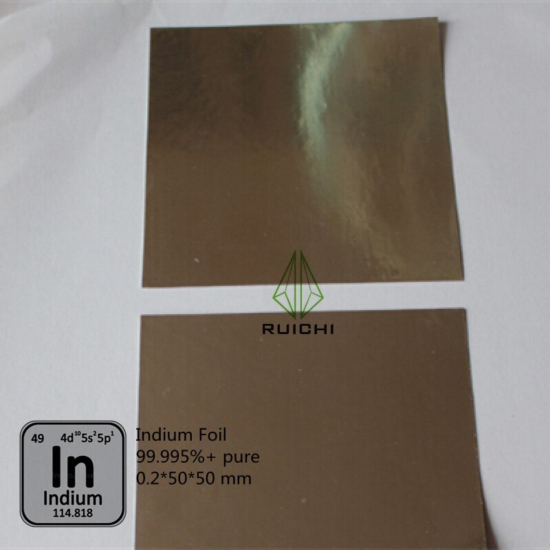 0.2mm Thickness Indium Foil Metal Sheet 99.995% Pure