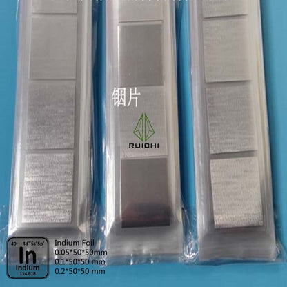 0.2mm Thickness Indium Foil Metal Sheet 99.995% Pure