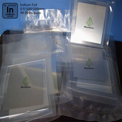 0.5mm Thickness Indium Foil Metal Sheet 99.995% Pure